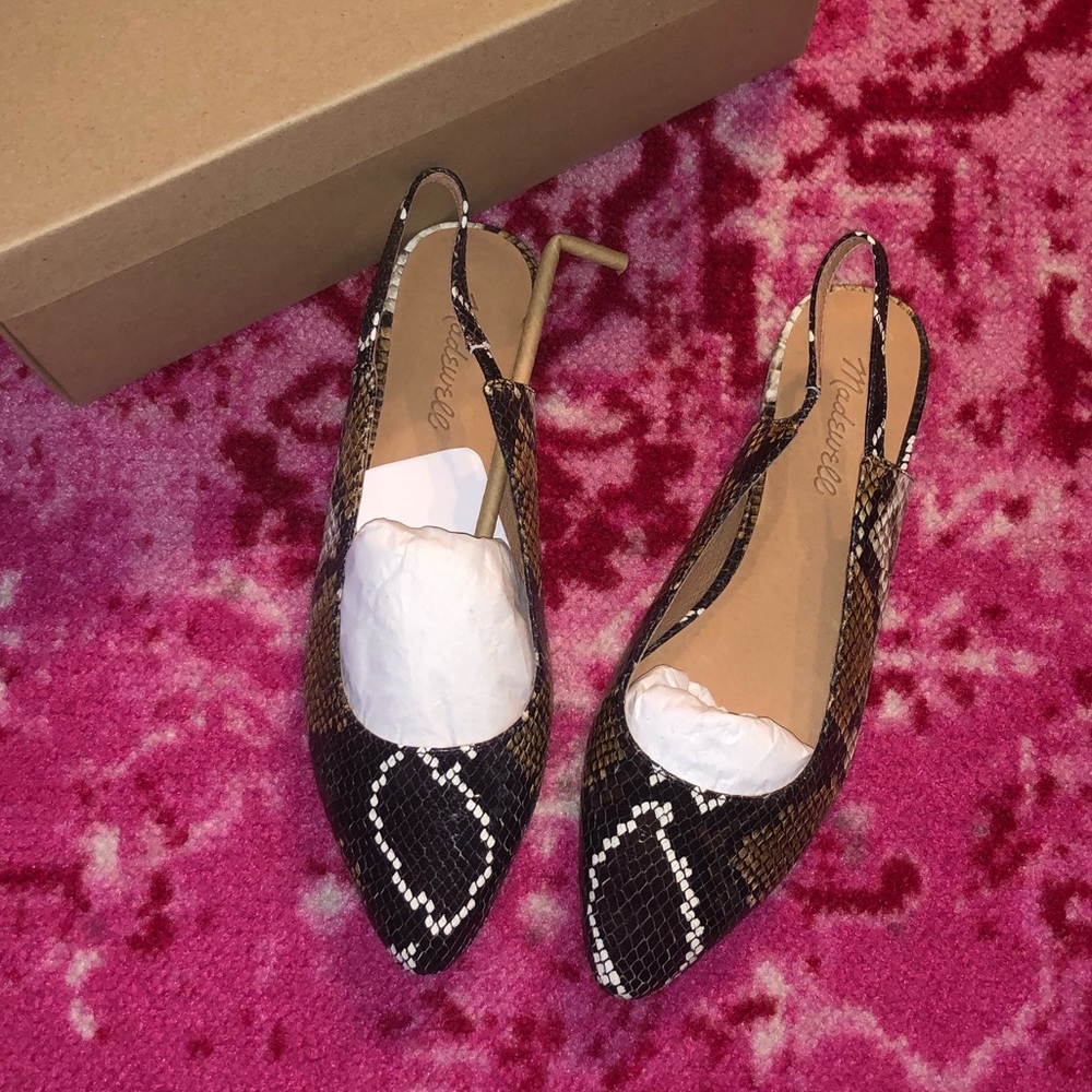 Madewell modern sling back snake print flats - Picture 2 of 8